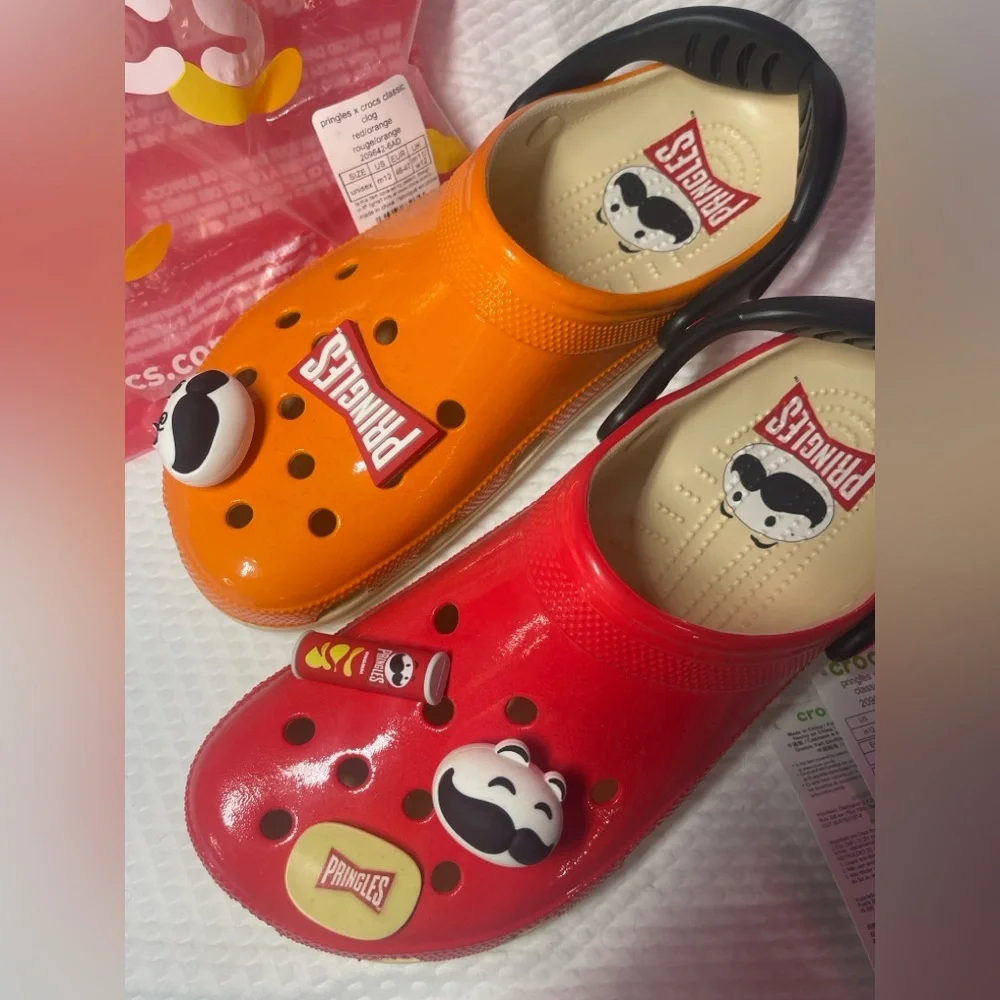 Pringles x Crocs Classic Clog Red Orange Size M12 W14 NWT Limited Edition